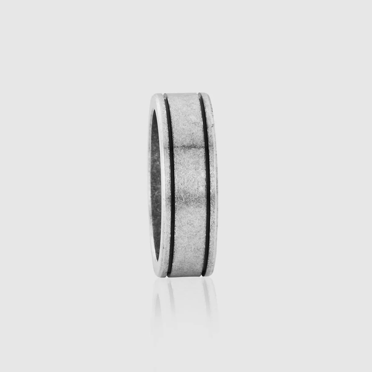 Oxidized Lines Ring